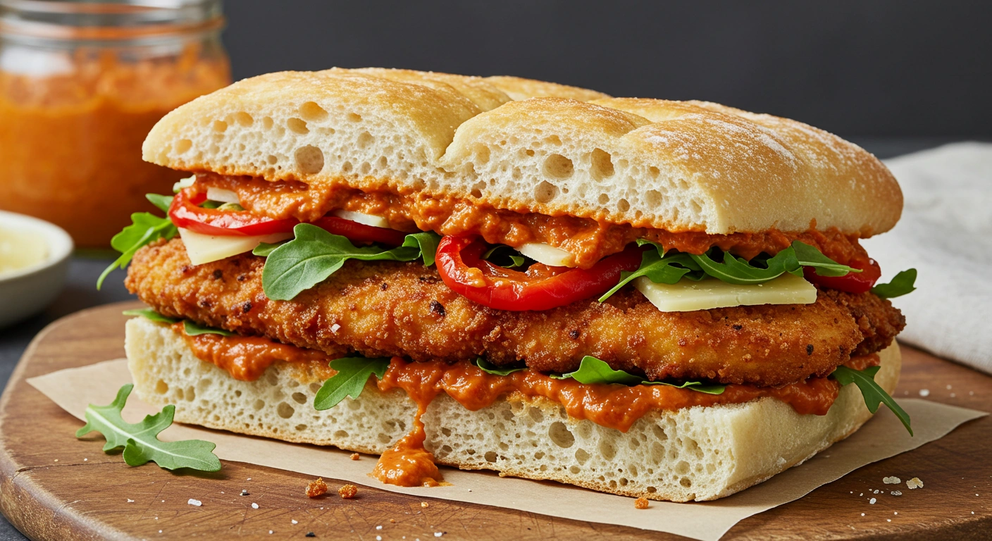 Crunchy Chicken Romesco Focaccia - tertiary view